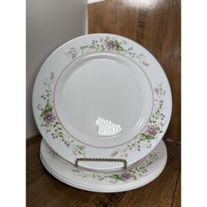 Arcopal Victorian Charm Plates Set Of 4 Dinner 10 3/4" Pink Flowers